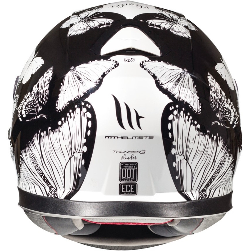 MT Thunder 3 SV Vlinder Casca de motocicletă integrală pentru femei MT Thunder 3 SV Vlinder Negru și alb Vânzare lichidare