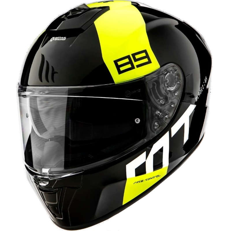 MT Blade 2 SV 89 cască de motociclist integrală MT Blade 2 SV 89 negru-alb-alb-galben-fluo lichidare