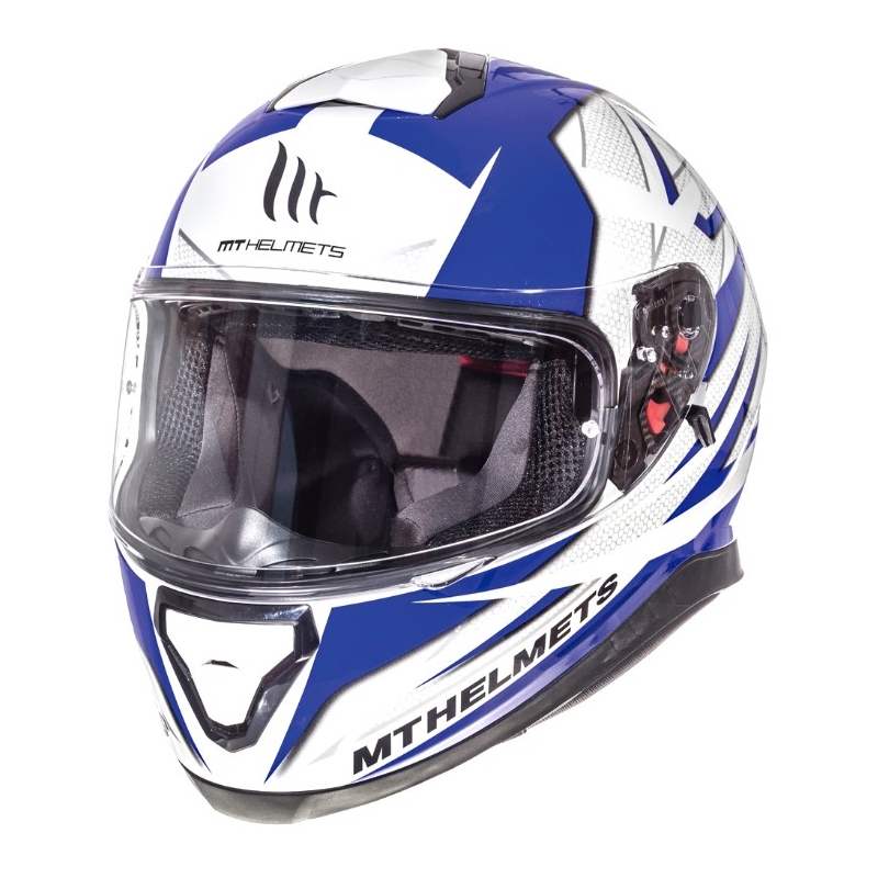 MT Thunder 3 Efectul 3 casca de motocicletă integrală albastru și alb
