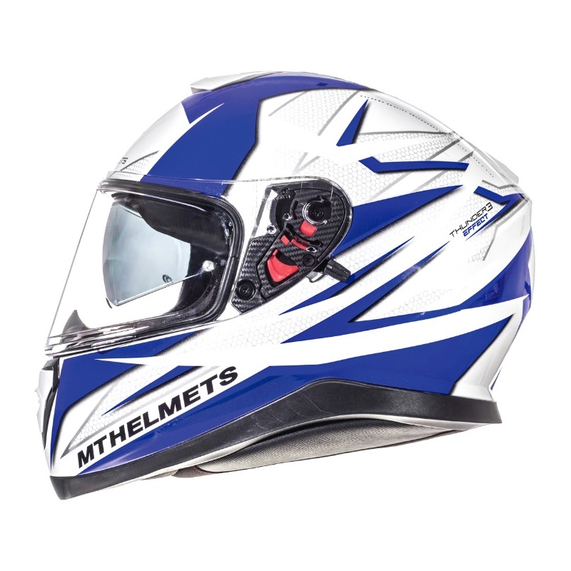 MT Thunder 3 Efectul 3 casca de motocicletă integrală albastru și alb