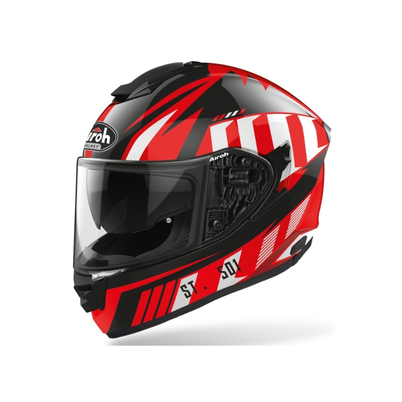Cască de motocicletă integrală Airoh ST 501 Blade negru-alb-roșu 2021 lichidare