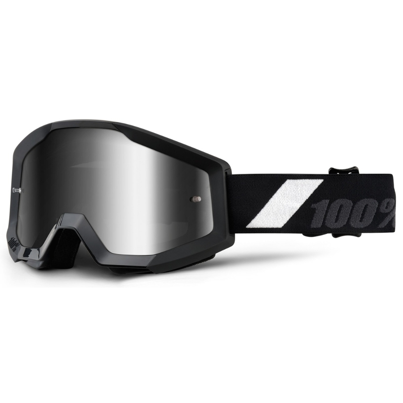 Ochelari de motocros 100% Strata Goliath (plexi argintiu cromat)