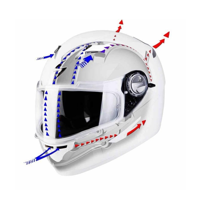 Cască de motocicletă integrală Scorpion EXO-500 AIR alb-roșu