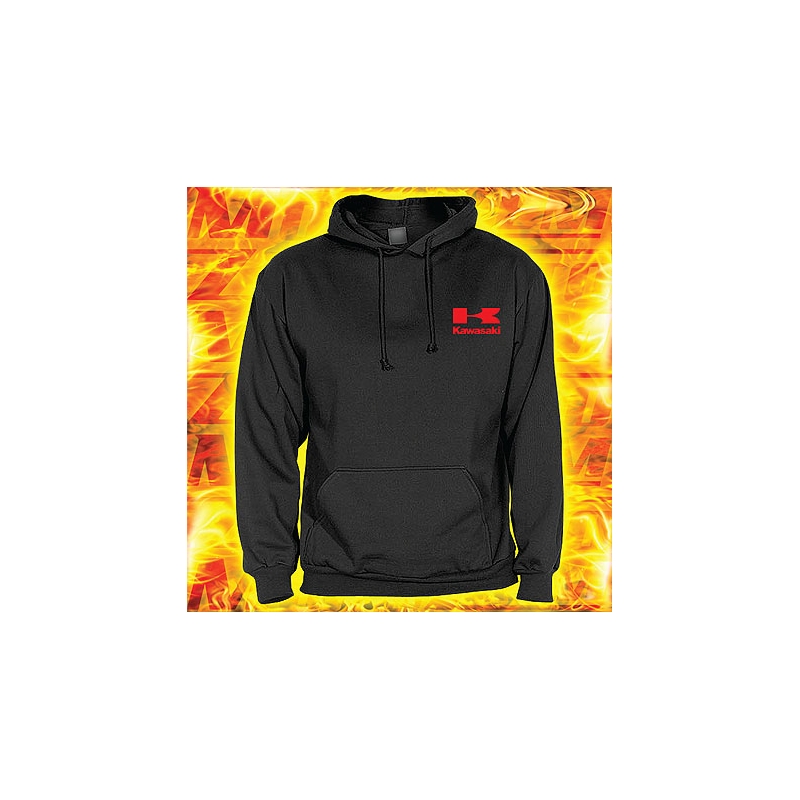Hoodie Kawasaki negru cu glugă lichidare
