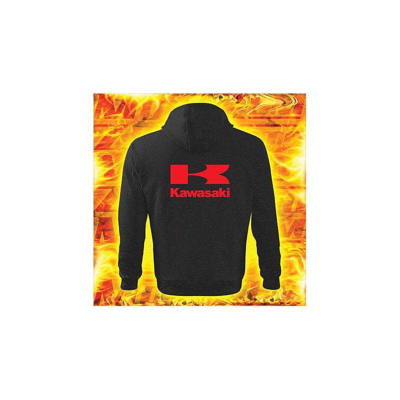 Hoodie Kawasaki negru cu glugă lichidare