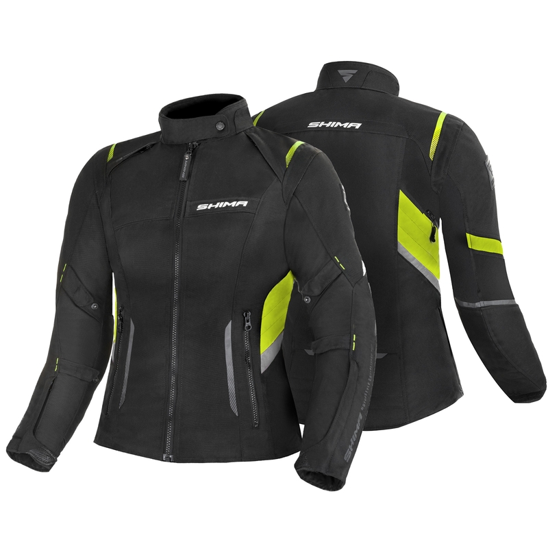 Jachetă de motocicletă Shima Rush negru-galben-fluo pentru femei lichidare
