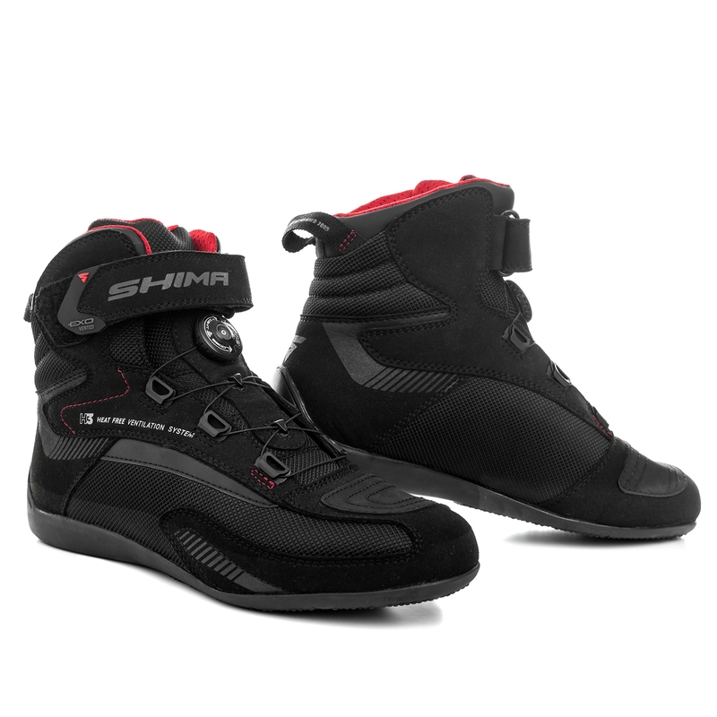Shima Exo Vented negru-gri-roșu cizme de motocicletă Shima Exo Vented negru-gri-roșu