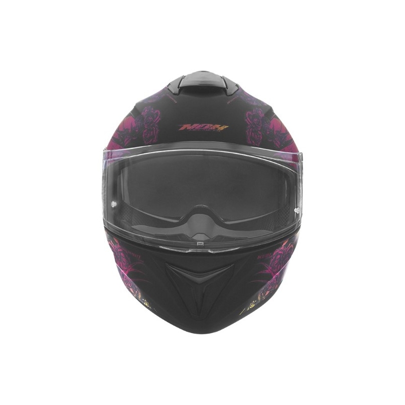 Cască integrală pentru motociclete NOX N918 Kero negru și roz