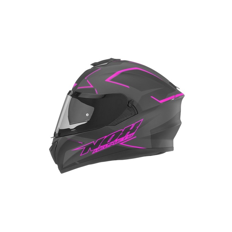 Cască integrală pentru motociclete NOX N918 Hack negru-roz lichidare