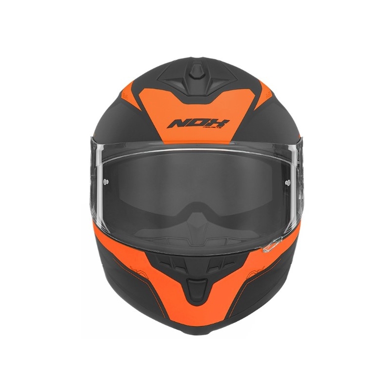 Cască integrală pentru motociclete NOX N302 Shape negru-portocaliu