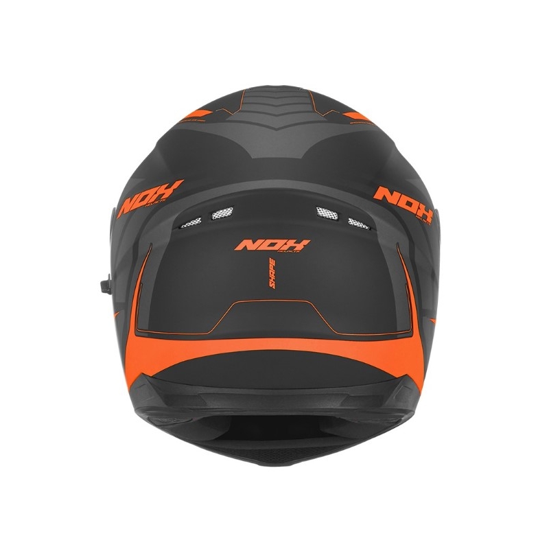 Cască integrală pentru motociclete NOX N302 Shape negru-portocaliu