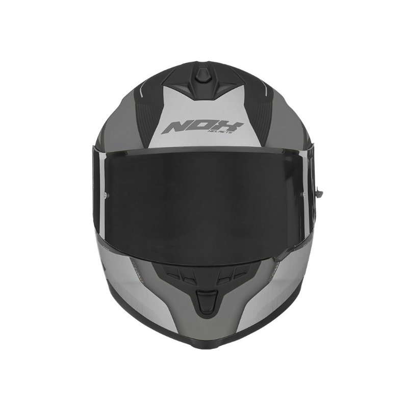 Cască integrală pentru motociclete NOX N302 Strabus negru-argintiu