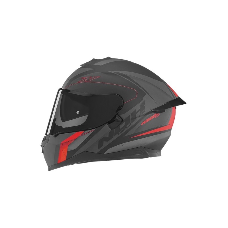 Cască integrală pentru motociclete NOX N302S Quest negru-gri-roșu
