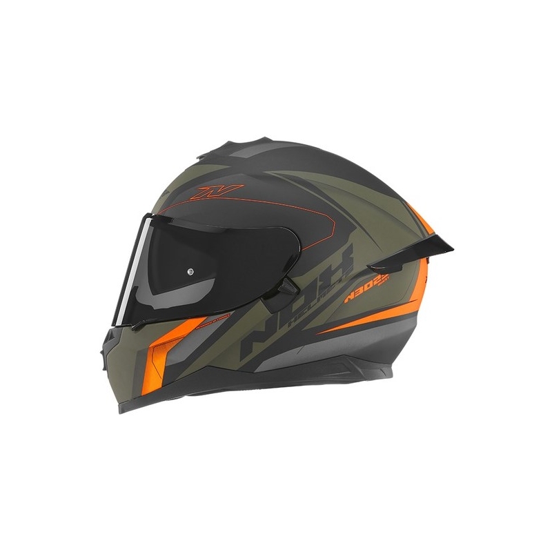 Cască integrală pentru motociclete NOX N302S Quest negru-verde-portocaliu