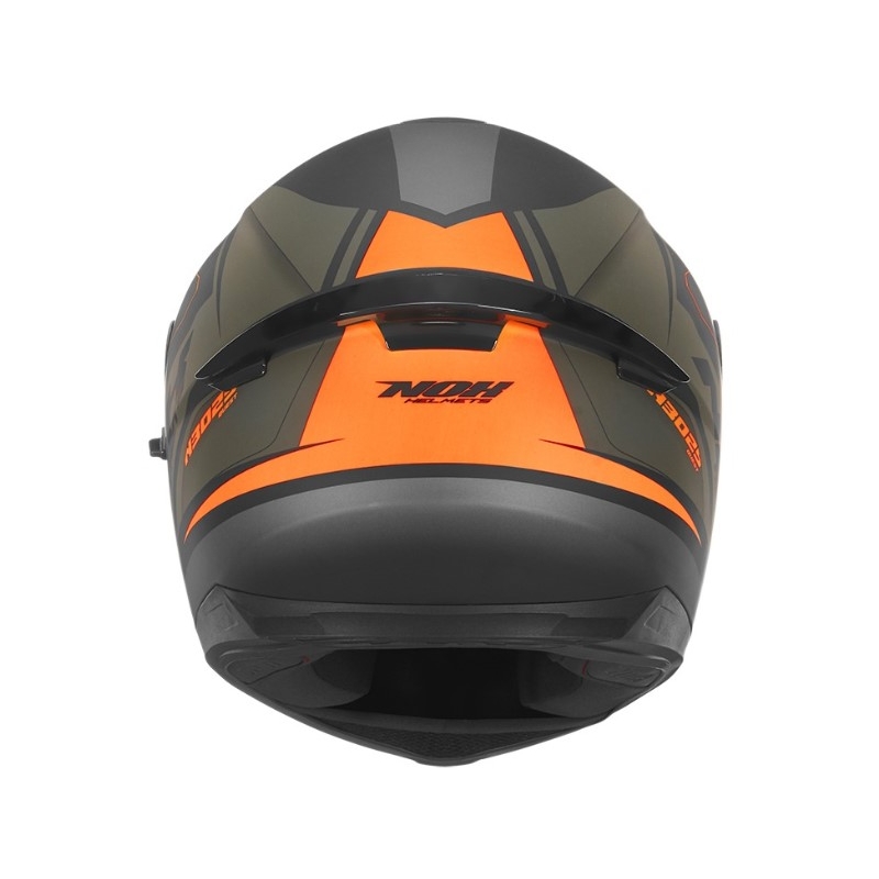 Cască integrală pentru motociclete NOX N302S Quest negru-verde-portocaliu
