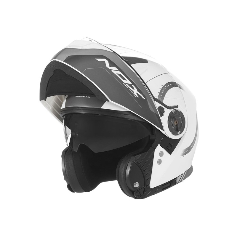 Cască de motociclist NOX N965 Peak albă lichidare