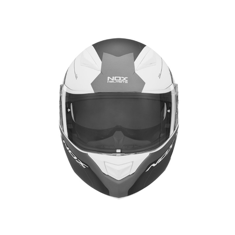Cască de motociclist NOX N965 Peak albă lichidare