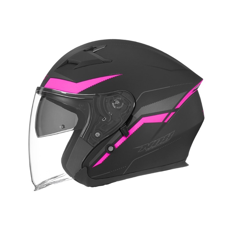 Cască de motocicletă deschisă NOX N127 Late negru și roz