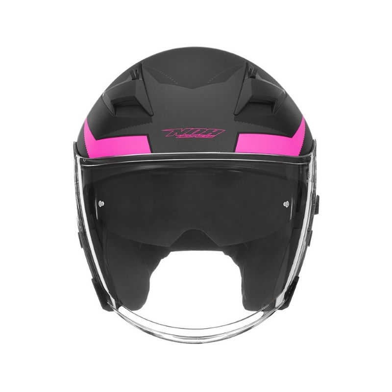 Cască de motocicletă deschisă NOX N127 Late negru și roz