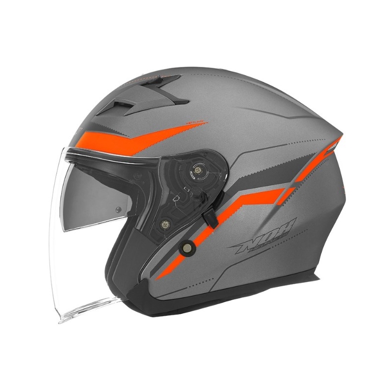 Cască de motocicletă deschisă NOX N127 Argintiu-portocaliu târziu lichidare