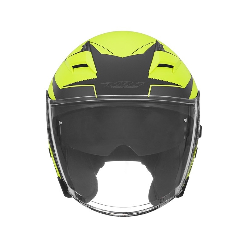 Cască de motocicletă deschisă NOX N127 galben târziu lichidare