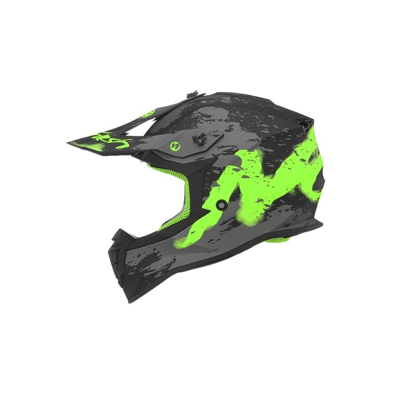 Casca de motocross pentru copii NOX N632K Trash negru-gri-verde-gri-ver lichidare
