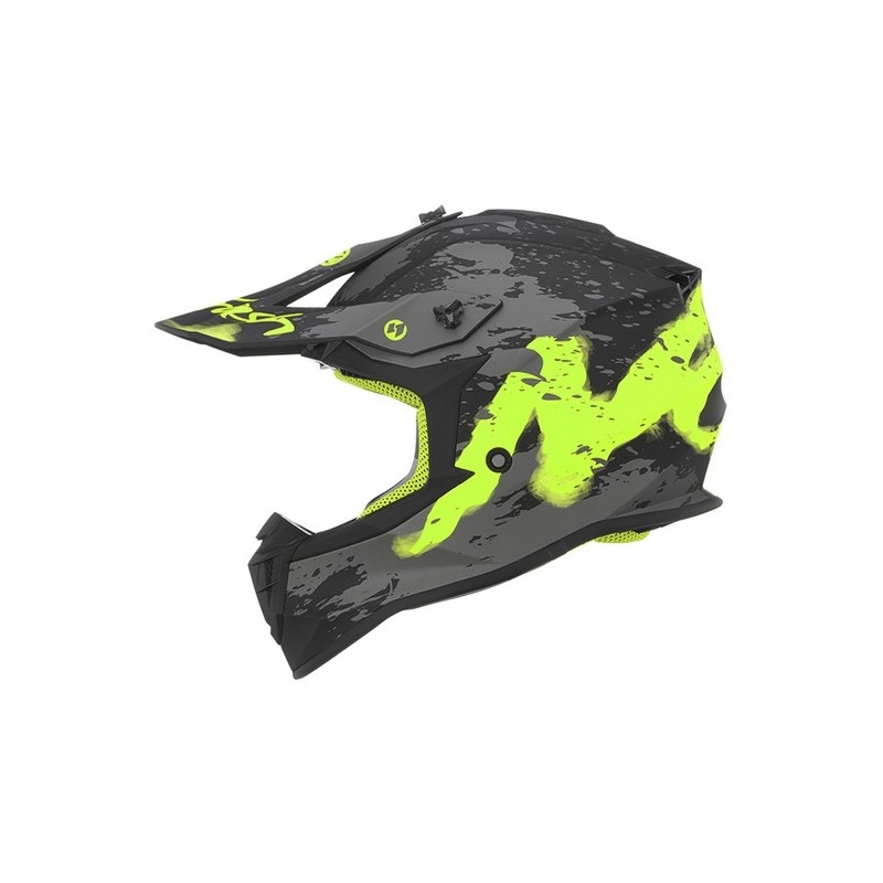 Cască de motocross pentru copii NOX N632K Trash negru-gri-galben lichidare