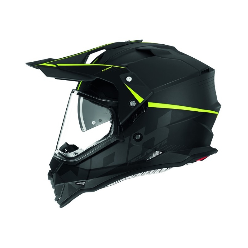 Cască de enduro NOX N312 Crow negru-galben-fluo lichidare