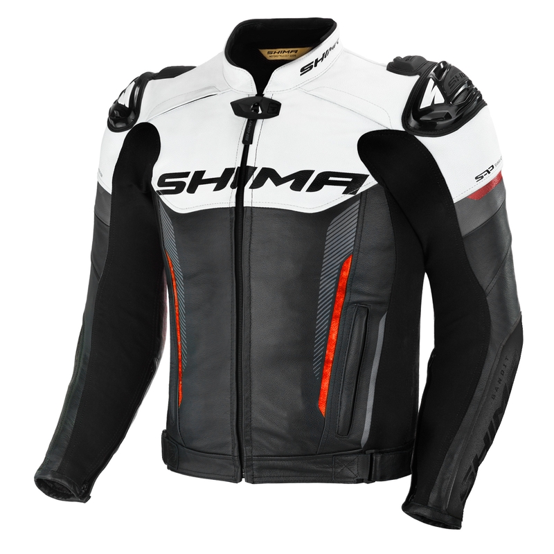Geacă de motocicletă Shima Bandit negru-alb-roșu lichidare