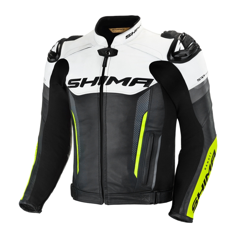 Geacă de motocicletă Shima Bandit negru-alb-alb-galben-fluo lichidare