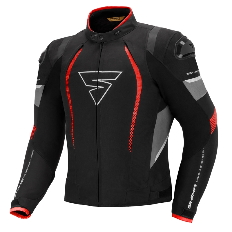 Jachetă de motocicletă Shima Solid Pro negru-gri-roșu pentru motociclete lichidare