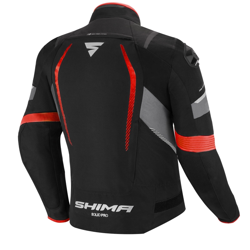Jachetă de motocicletă Shima Solid Pro negru-gri-roșu pentru motociclete lichidare