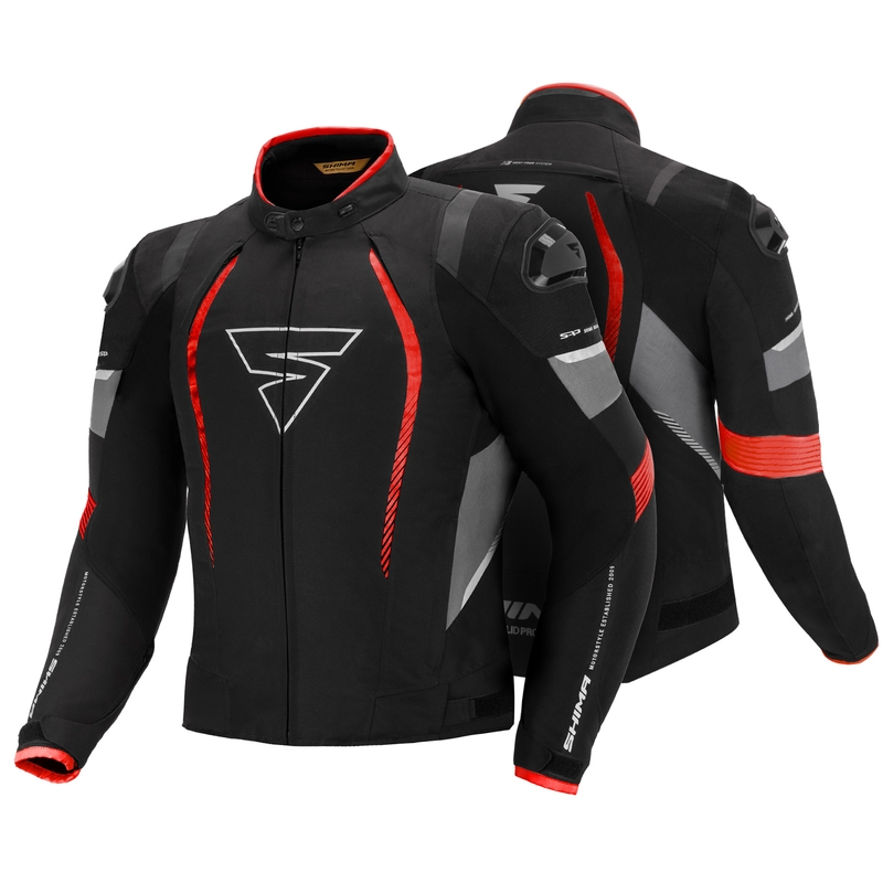 Jachetă de motocicletă Shima Solid Pro negru-gri-roșu pentru motociclete lichidare