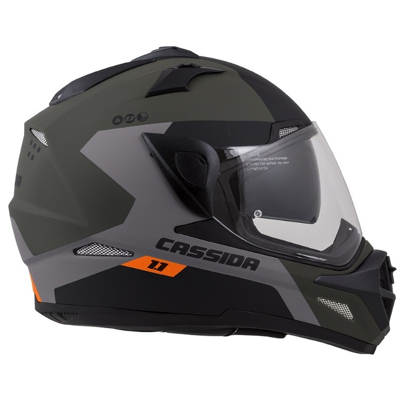Cască de enduro Cassida Tour 1.1 Spectre negru-gri-verde-verde-fluo-portocaliu lichidare