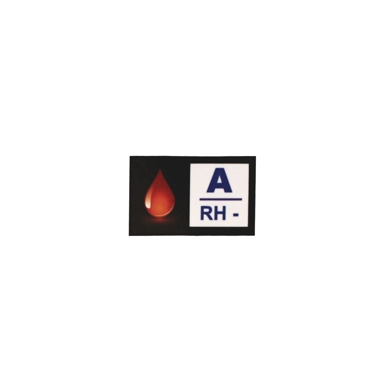 Autocolant cu grupa de sânge A RH-