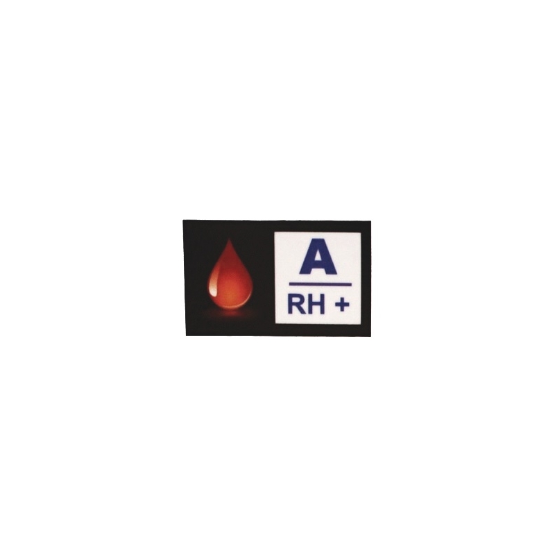 Autocolant cu grupa de sânge A RH+