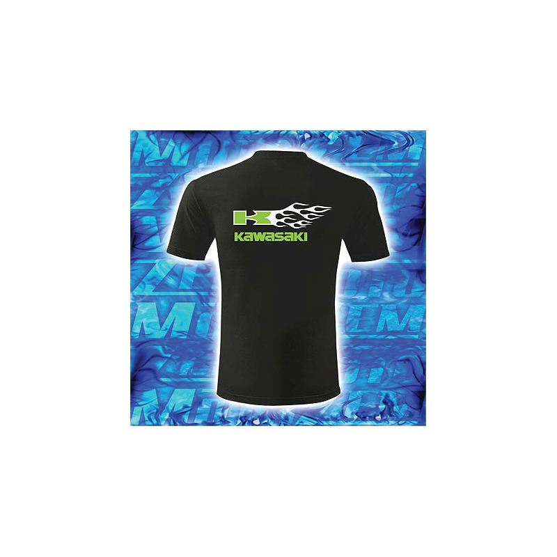 Tricou s motivem Kawasaki negru