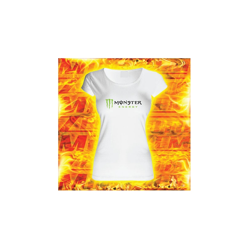 Tricou pentru femei cu motiv Monster  alb lichidare