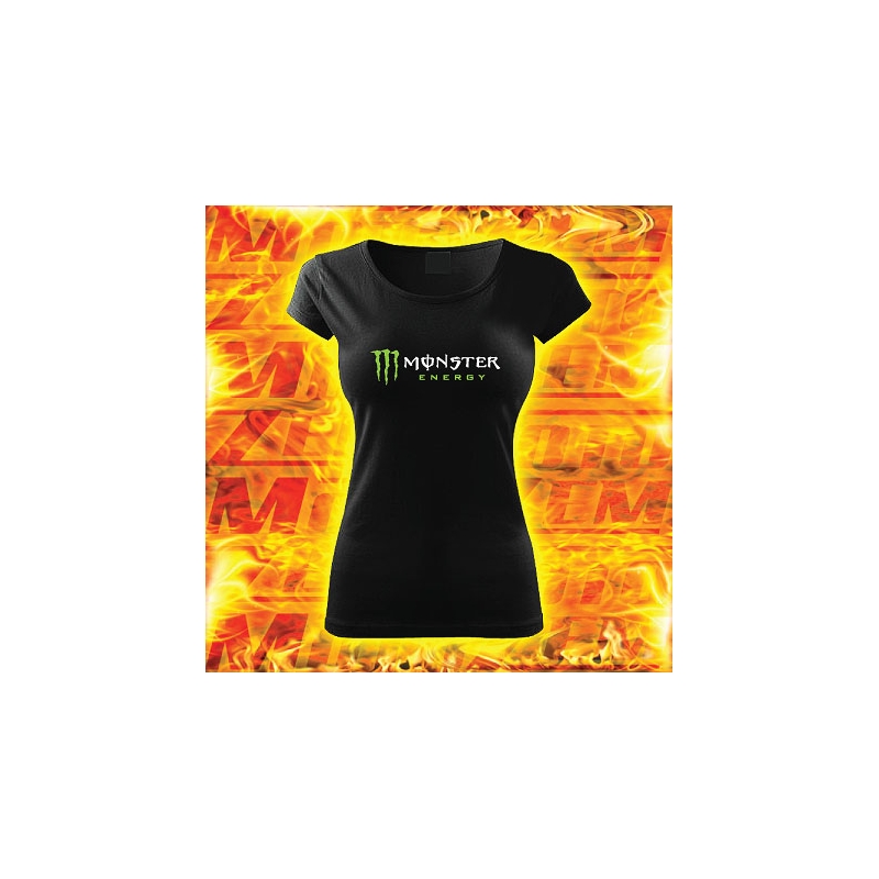 Tricou pentru femei cu motiv Monster negru lichidare