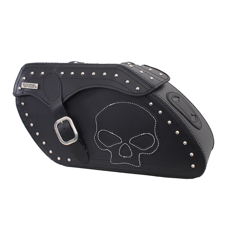 Chopper RSA-51B Skull piele de motocicletă panniers lichidare
