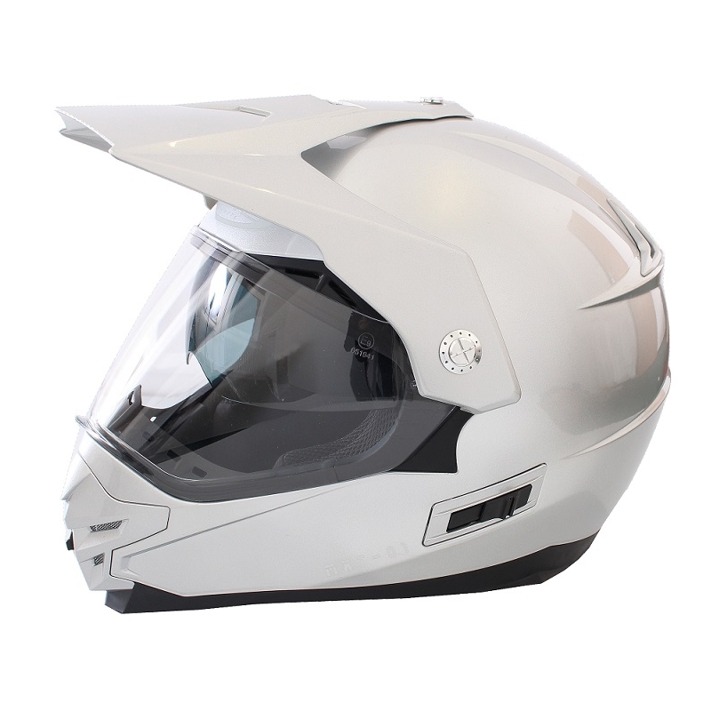 Cască de enduro cu vizieră Ozone MXT-01 de argint lichidare