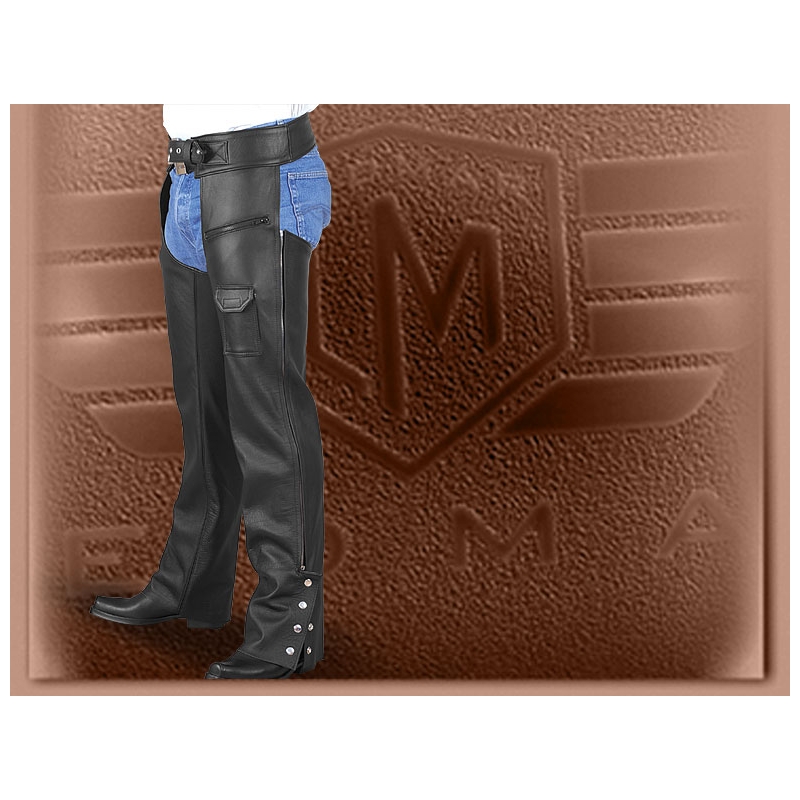 Chaps din piele clasic pe  chopper lichidare