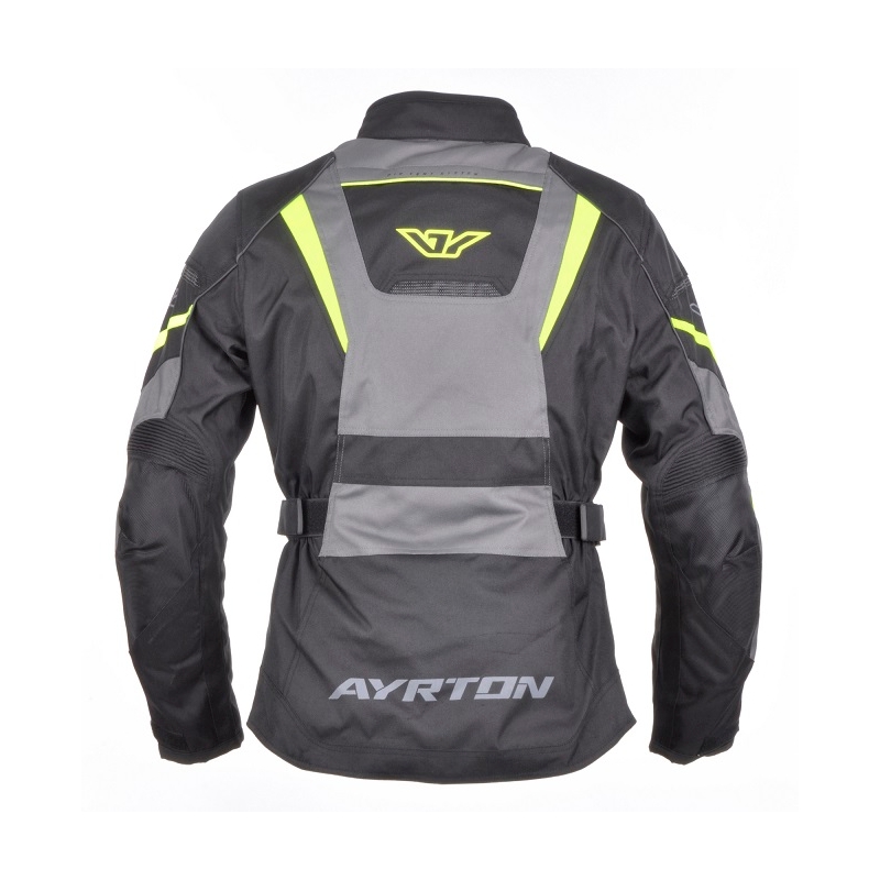 Jachetă Moto Ayrton Teressa negru-gri-galben