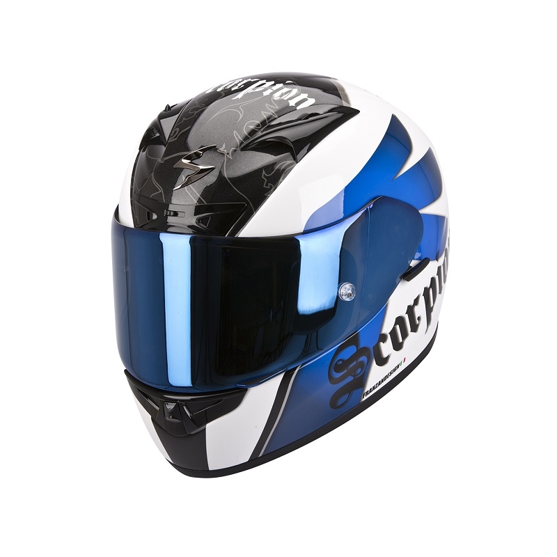 Cască integrală Scorpion EXO-710 Knight alb-albastru lichidare